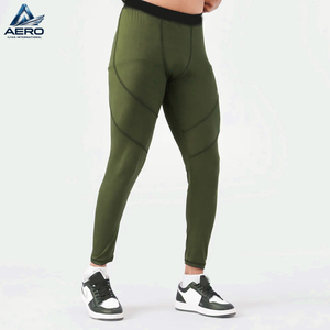 Pantalones de compresión ligeros de color verde oliva, hasta el tobillo, con cintura elástica, efecto segunda piel, para entrenamiento diario y ejercicio. - Product Image 2