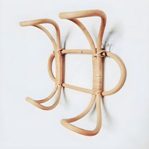 Ganchos de pared de madera de ratán para decoración interior de habitación, colgador decorativo natural para ropa - Product Image 6