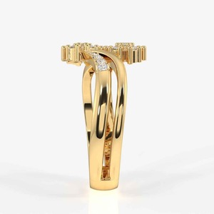 Anillo de Cóctel de Moissanita Floral para Mujer, Plata de Ley 925, Corte Princesa, Anillo de Lujo para Uso Diario - Product Image 1
