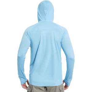 Best Selling <b>Men</b> Orange Long Sleeve Hooded UPF 50 Fishing <b>Shirt</b> Pullover Face Mask Anti UV Sun Protection Top Fishing Hoodie ODM - Product Image 5
