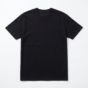เสื้อยืดคอกลมแขนสั้นสีแดงเบอร์กันดีสำหรับผู้ชาย ผ้าฝ้ายทรงปกติ สไตล์ลำลองแบบถัก - Product Image 4