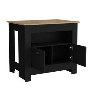Geneva Kitchen Black/Macadamia Kitchen Island & Cart - Product Image 6