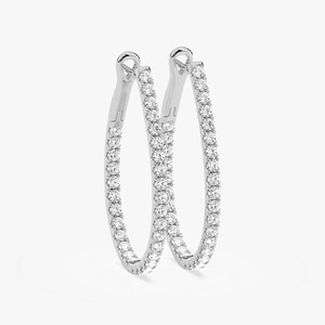 Pendientes de Aro con Incrustaciones de Diamantes Cultivados en Laboratorio de Corte Redondo de 2.17CTW, Joyería Fina de Diamantes para Mujer, Modernos, Oro de 10/14/18 Quilates - Product Image 4