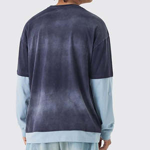 Camiseta Deportiva Casual de Manga Corta para Hombre, de Algodón Premium, Tejido de Punto, con Bloques de Color, Talla Grande - Product Image 5