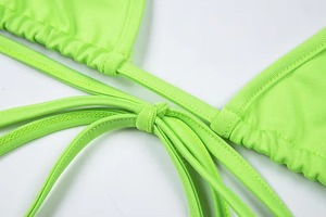 Conjunto de Bikini Brasileño Naranja para Mujer, con Tirantes Cruzados, Lazos Laterales, Spandex y Nailon, Ropa de Playa de Verano, Proveedor OEM - Product Image 6