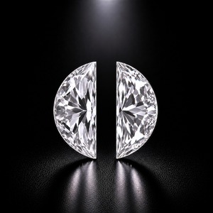 Diamante Suelto Cultivado en Laboratorio de Corte Media Luna de la Mejor Calidad, Piedra Blanca Brillante, Corte Excelente, Gema Premium para la Elaboración de Joyería Fina - Product Image 1