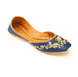 Zapatos Tradicionales Pakistaníes e Indios Punjabi Khussa Jutti con Tacón para Mujer, Khussa para Niñas, Diseño Estampado en Cuero Puro Suave - Product Image 6