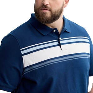 Camisas Casuales de Manga Corta para Hombre, Talla Grande, de Dos Colores, Transpirables, Antiarrugas, de Punto, con Rayas, de Poliéster/Algodón, de Secado Rápido, Personalizadas - Product Image 3