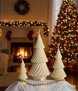 The "Kawaii" Ornament <b>Tree</b> Candle Perfect for Christmas décor, home <b>decoration</b>, able settings, balconies, and festive occasions, - Product Image 1