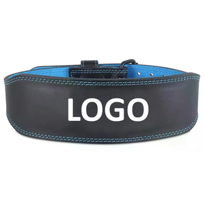 Ceinture de musculation en cuir noir rembourrée, double boucle, doublure en daim, support lombaire robuste, ceintures de fitness de haute qualité - Product Image 4