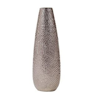 Vase de sol en aluminium fait main, doré, de luxe, contemporain, décoratif pour la maison, finition martelée - Product Image 2