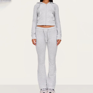 Conjunto Deportivo de 2 Piezas para Mujer, Primavera/Verano, Cintura Alta, Estilo Vintage, con Capucha, Control de Abdomen, Transpirable, Ecológico, 100% XL - Product Image 1