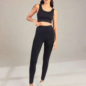 Wholesale Custom Logo Women Mid Waist <b>Lift</b> Gym Yoga Tight Quick Dry Solid Full Length <b>Leggings</b> <b>Butt</b> Scrunch 2026 Style - Product Image 4