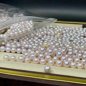 Perle d'Akoya d'eau de mer japonaise naturelle de 6,5 à 7 mm, blanche, à fort éclat, miroir, sans défaut, perle nue, perle en vrac, pendentif pour boucles d'oreilles, collier - Product Image 5