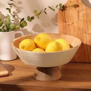 Finished Carving Design Wooden Bowl Minimalist Design Uncoated Wood Craft For Food Serving Home Decor Acacia Wood Bowls - Product Image 5