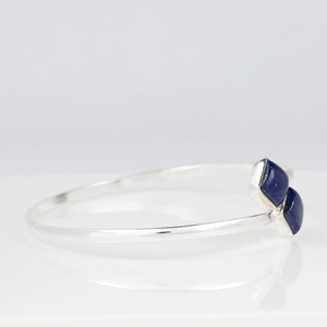 Wholesale 925 Sterling Silver Natural Lapis Lazuli Cuff <b>Bracelet</b> Square <b>Stone</b> Handmade Gemstone Bangle Jewelry for Women - Product Image 4