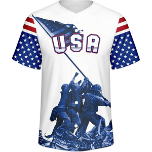 Maillot de baseball USA pour homme, imprimé intégral, motif drapeau Statue de la Liberté, maille respirante, manches courtes, coupe classique, toutes saisons - Product Image 5