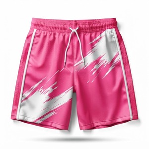 Pantalones Cortos Deportivos de Secado Rápido para Hombre, Blancos con Diseño de Puntos Negros, Cintura Media, Cordón Ajustable, Franja Lateral, Estampado por Sublimación, Tejido de Poliéster - Product Image 6