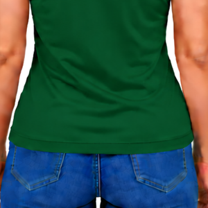 Polo sans manches vert foncé pour femme, coupe ajustée, col à revers, pour l'équitation et l'entraînement, personnalisable, vente en gros - Product Image 6