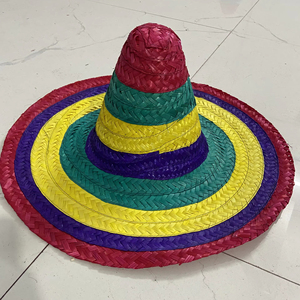 Mexican Sombrero <b>Straw</b> <b>Hat</b> Wide Brim Authentic Handwoven for Costume Party Festival and Sun Protection - Product Image 1