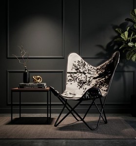 Chaise de salle à manger en cuir véritable artisanale, design moderne, légère, avec structure en métal noir, pour salon, chambre ou bureau - Product Image 2