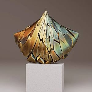 Sculpture abstraite en laiton et aluminium, art décoratif en métal, statue décorative, figurine en métal pour hôtel, décoration de table à domicile - Product Image 1