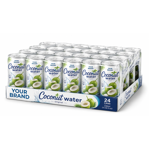 Eau de Coco Votre Marque Marque Blanche 330ml 24 Canettes 100% Originale Sans Sucre Électrolyte Isotonique Stérilisée Végétalienne Naturelle en Canette - Product Image 1