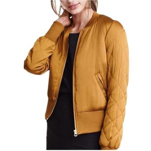Veste de pilote d'automne à la mode pour femmes personnalisée gilet de bombardier de moto noir uni 100% vêtements pour femmes en polyester vente en gros - Product Image 3