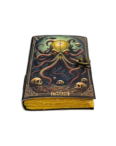 Cthulhu Leather Journal Handmade Gothic Grimoire <b>Notebook</b> Vintage Mythical Horror Diary <b>Book</b> for Writing and Sketching - Product Image 5