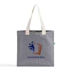 Luxury Recycled Cotton Printed <b>Tote</b> Bag | Sustainable Eco Friendly Large Shopper | Reusable Travel Grocery Shoulder Custom Bag - Product Image 4