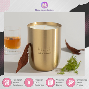 Logo personnalisé disponible, pots à bougies vides uniques en laiton doré et acier inoxydable, parmi les plus vendus, à un prix de marché impressionnant - Product Image 5