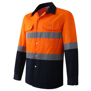 Unisex Hi-<b>Vis</b> Safety Work <b>Shirt</b> Reflective Button-Up Waterproof Breathable Thermal Cotton for Industrial Workers - Product Image 5