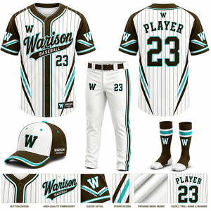 Wholesale Baseball Uniform Set Sportswear Sublimation 100% Polyester Softball Jersey Pant Socks And Caps Set - Product Image 5