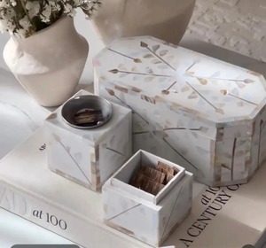Quemador de incienso Bakhoor hecho a mano con incrustaciones de hueso de madera, set de Mubkhar, caja para incienso, bandeja de aromaterapia, decoración religiosa - Product Image 2
