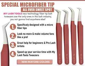 Pince à cils à pointe en fibre pour extensions de cils, logo personnalisé, pince à volume russe 90 degrés, pince à cils Halloween, pointes fines, échantillons gratuits - Product Image 2