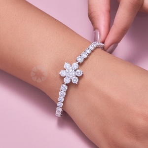 Elegant Design 10K 14K 18K Solid Gold Diamond <b>Bracelets</b> <b>Bangles</b> Round Shape Lab Created Diamond <b>Bangle</b> from Indian Supplier - Product Image 4