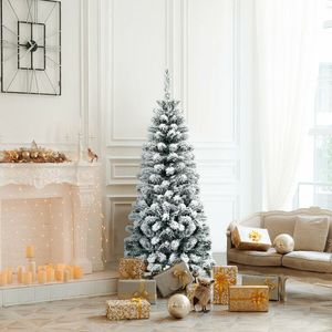 Albero di Natale a forma di matita non illuminato, 1,37 metri, con cerniere e effetto neve, 242 rami - Product Image 4