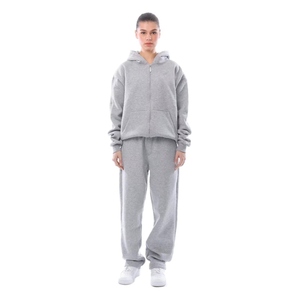Conjunto Deportivo Ecológico para Mujer, Sudadera con Capucha y Cremallera, Pantalones Holgados de Manga Larga, Transpirable, Color Sólido - Product Image 5