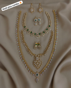 CZ Matte Finish Necklace Sets - Product Image 4