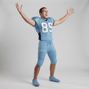 Uniforme de Fútbol Americano Personalizado para Hombre, Conjunto de Jersey y Pantalones Azul Claro, Transpirable, de Poliéster, para Equipos Adultos - Product Image 5