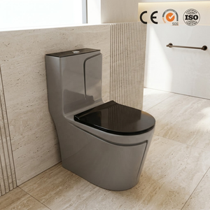 โถสุขภัณฑ์แบบชิ้นเดียว ดีไซน์ทันสมัย ระบบชำระล้างแบบ Washdown ทรงกลม พร้อม S/P Trap ติดตั้งบนพื้น - Product Image 4