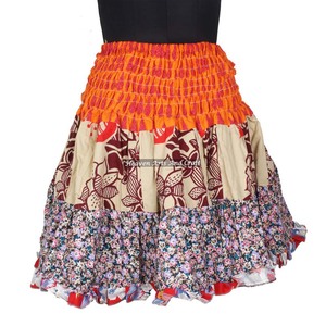 Designer Printed Beach Mini Patch Work <b>Skirt</b> Boho Stylish Multi Color Patch Cotton Mini Sexy <b>Skirt</b> For Summer Wear Comfortable - Product Image 1