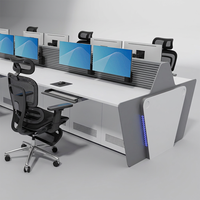 Console de travail réglable en hauteur, poste de travail assis-debout, bureau de dispatching, table de centre de commande, mobilier de salle de contrôle