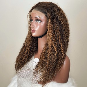 SDD 13x4 Long <b>Human</b> Hair Frontal P4/30 Highlight Color No Chemical Treated for Lace 300% Density Glueless Pixel Curls Full - Product Image 2