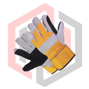 Gants de travail en cuir renforcé jaune, gris, noir MH EXPORT IMPORT MEI-LWG-174, pour la lutte contre l'incendie, sans silicone, respirants - Product Image 4