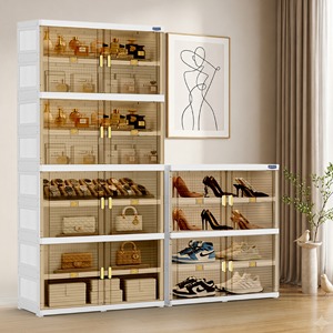 Smartbox 8-Layer Standing <b>Storage</b> Cabinet with Acrylic Door and Chrome Gold Handle for <b>Kitchen</b> Organization - Product Image 3