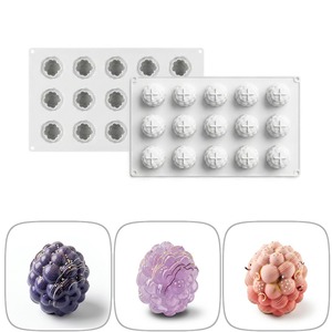 New Cross Border 15 Cavity Blackberry Shaped French Mousse Dessert <b>Silicone</b> Mold Food Grade Easy Release DIY Fruit <b>Baking</b> Mold - Product Image 4