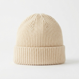 Bonnet en tricot côtelé épais sans pompon, personnalisable OEM/ODM pour marque, idéal pour l'hiver - Product Image 2