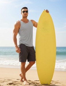 <b>Mens</b> Athletic Tank Top Sleeveless Workout Shirt Quick Dry Breathable Eco-Friendly Lightweight Spandex/Cotton Sports <b>Vest</b> <b>Gym</b> - Product Image 2