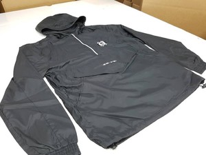 Men's Hooded Quarter-Zip Windproof Windbreaker <b>Jacket</b> Solid Colour Casual Polyester Outerwear Front Logo Design Lightweight - Product Image 3
